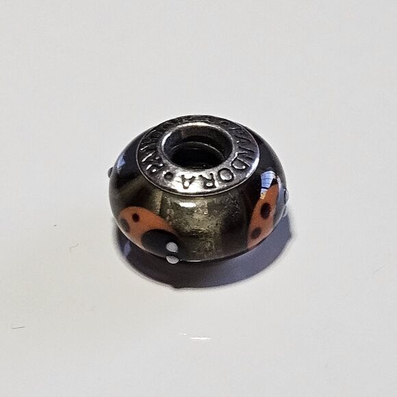 *Sale* Pandora Sterling Silver Cinnamon Ladybug Murano Charm Retired - Picture 8 of 14